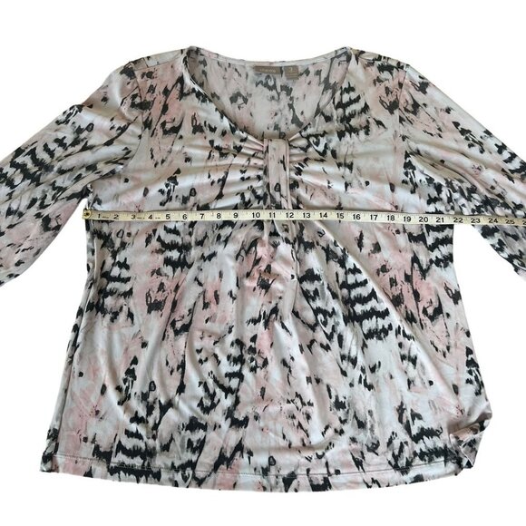 Chicos Womens 3 Pink V neck Pink Blush V-Neck Front Detail Career Office Wear - Picture 3 of 7